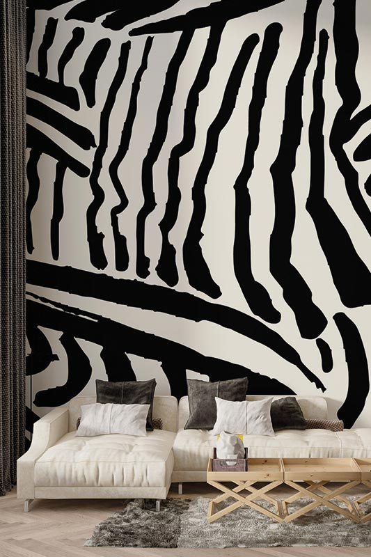 Abstract black and white zebra style